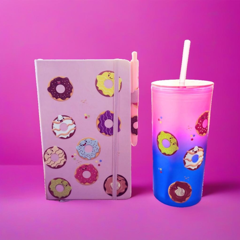 Donut Journal, pen and cup set